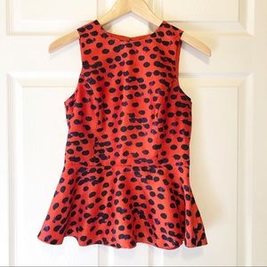 🌻 3/$25 Kensie Peplum Polka Dot Blouse